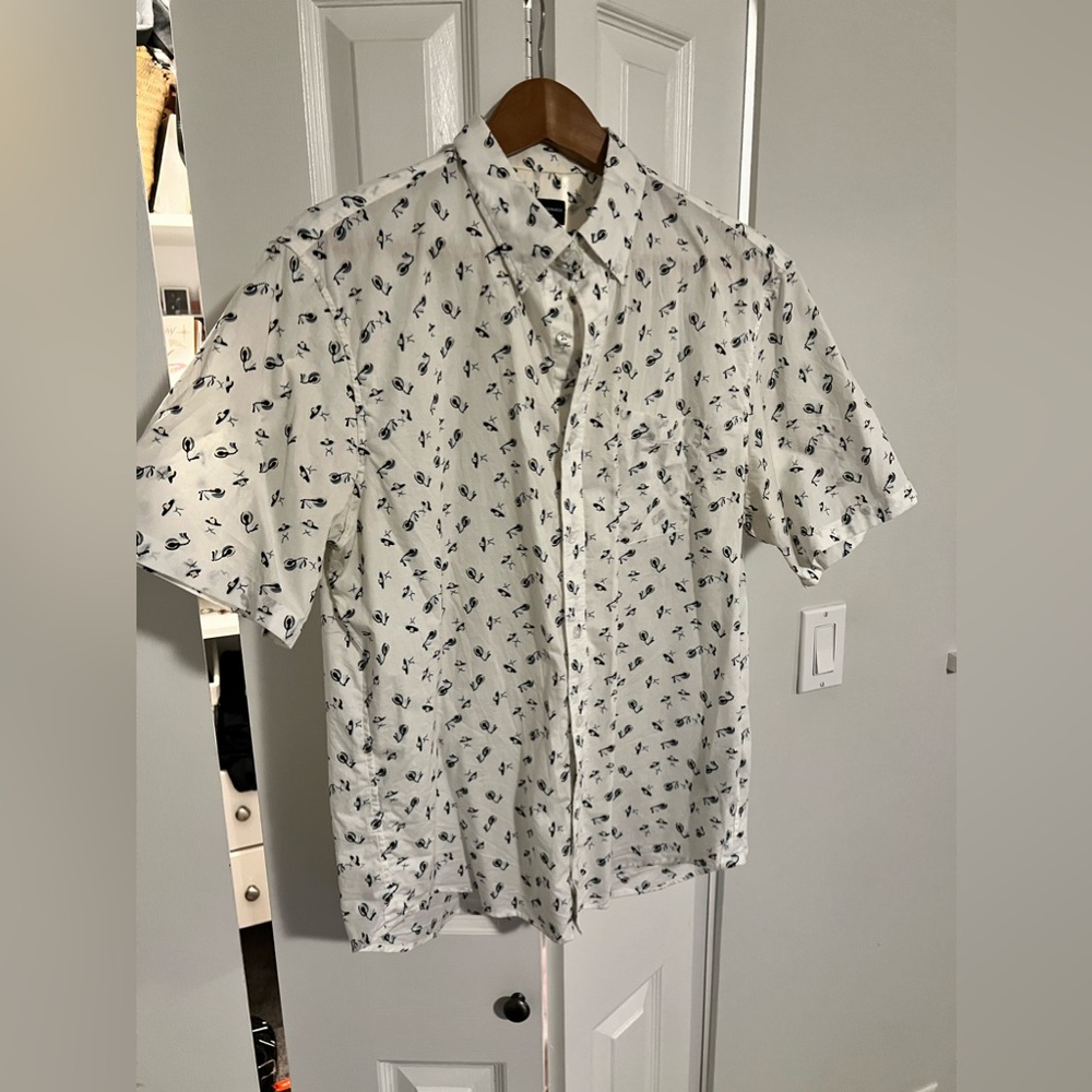 Club Monaco Short Sleeved Button Up